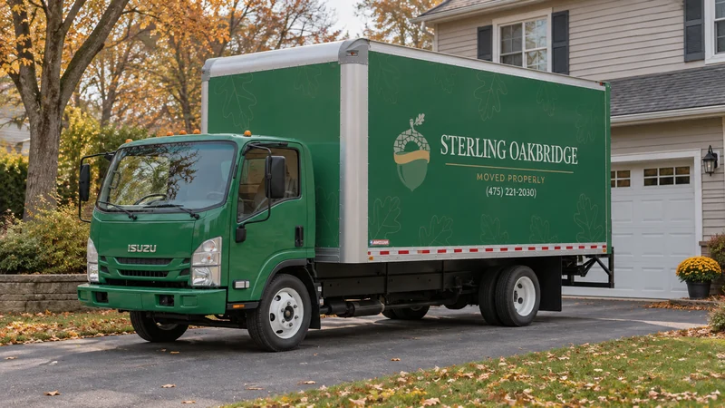A branded Sterling Oakbridge truck parked on a residential driveway A branded Sterling Oakbridge truck parked on a residential driveway